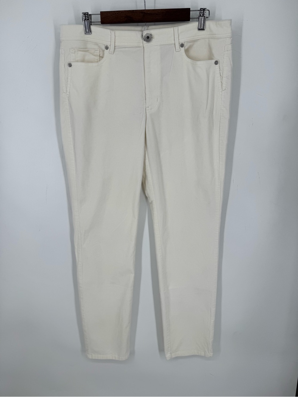 J. Jill Women's Corduroy Off White Pants No Size Tag Business Casual Neutral